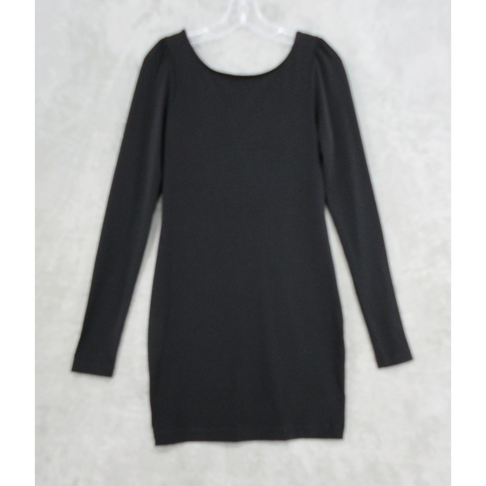 Elizabeth and James Dress Womens Size L Low Back Exposed Zip Bodycon Mini Black